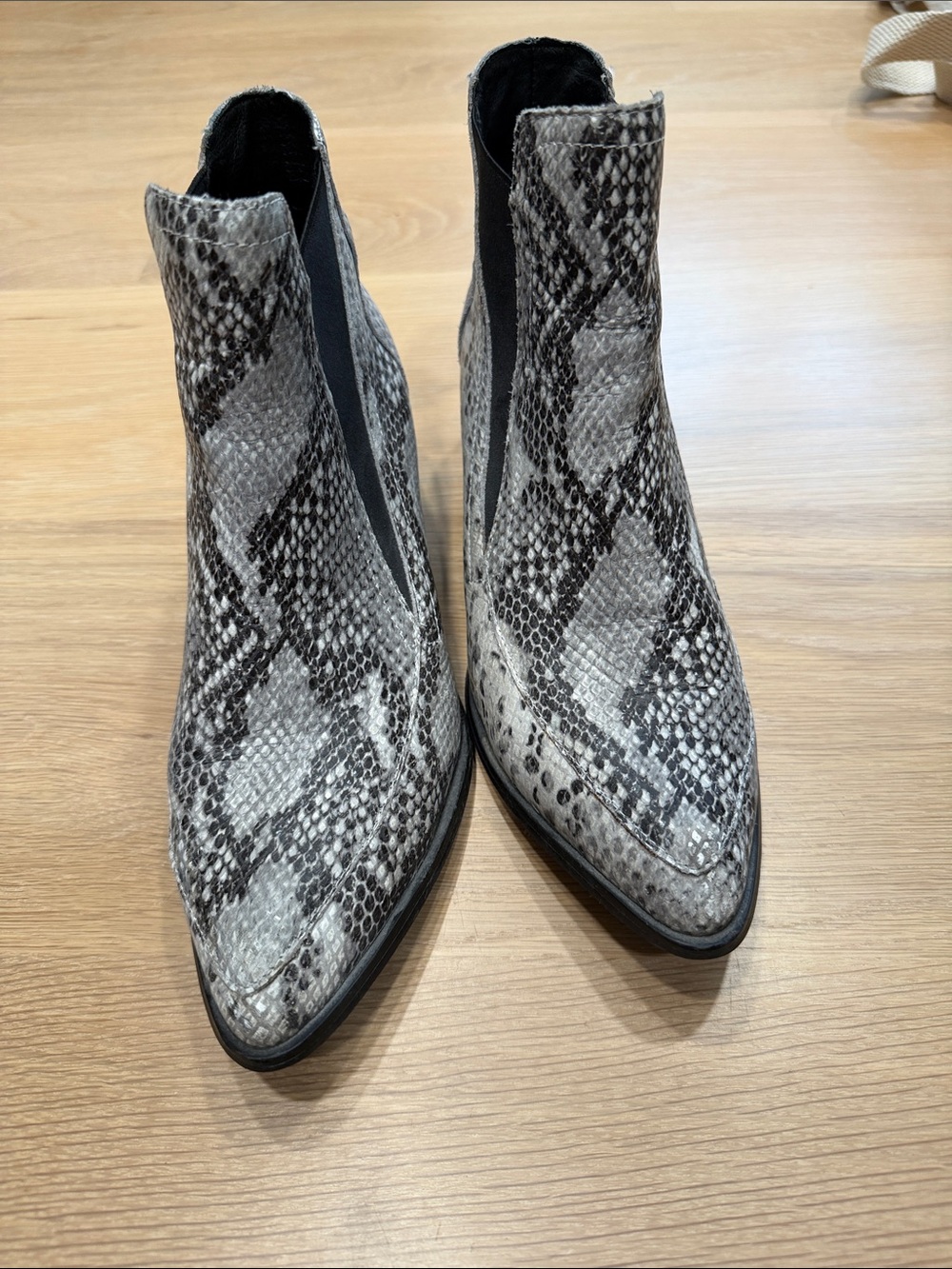 solsana snake skin booties